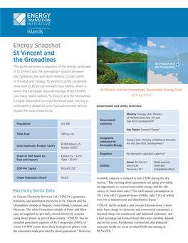 St. Vincent and the Grenadines Provides a Plan for the Tax Reduction/Exemption Energy Sector in the Country That Addresses Sustainability Issues