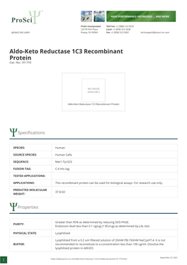 Aldo-Keto Reductase 1C3 Recombinant Protein Cat