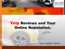 Yelp Reviews and Your Online Reputation