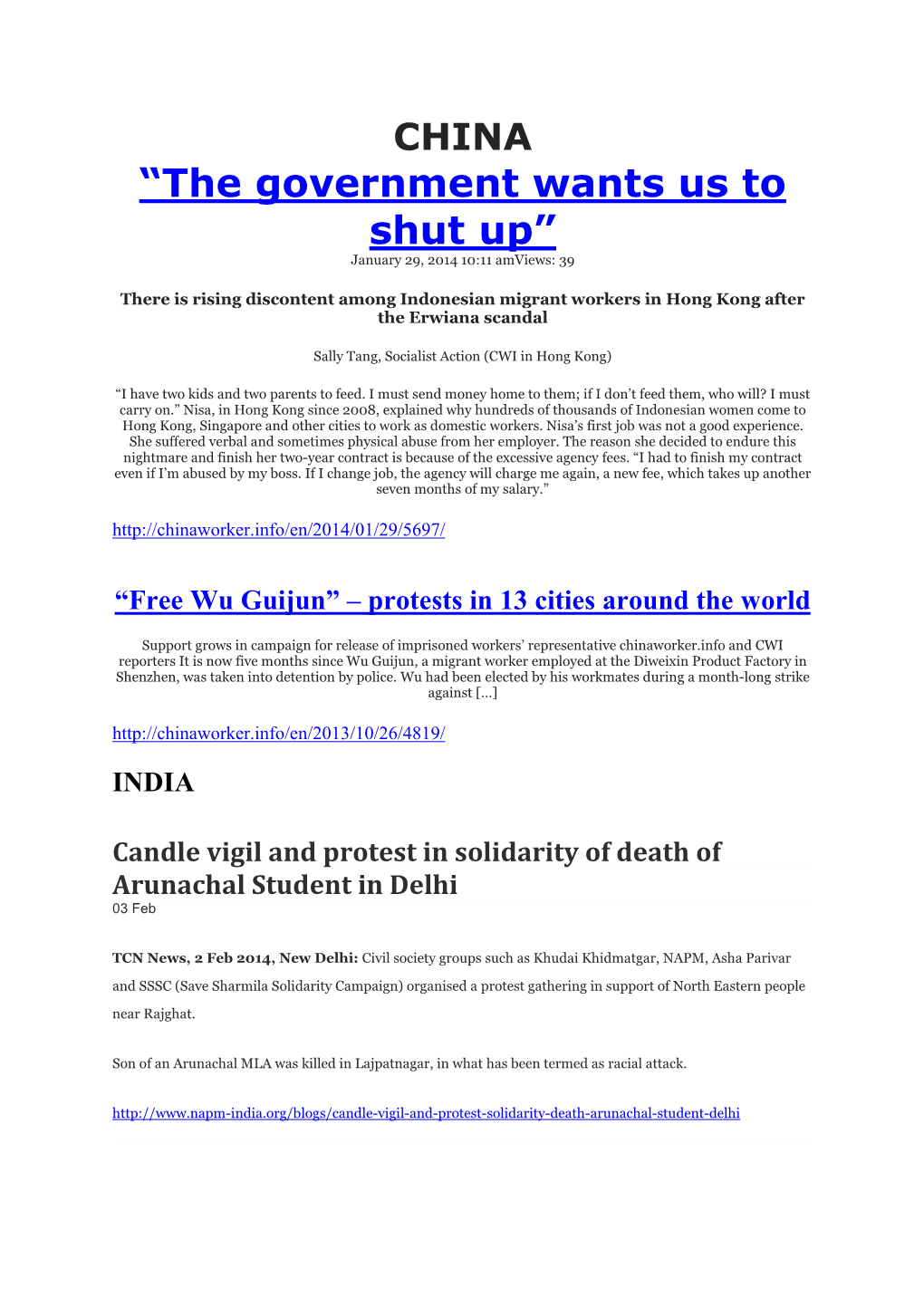 “The Government Wants Us to Shut Up” January 29, 2014 10:11 Amviews: 39