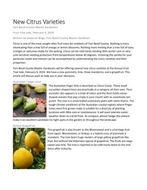 New Citrus Varieties Fort Bend County Master Gardeners