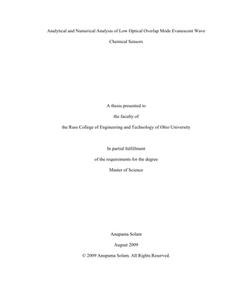 Analytical and Numerical Analysis of Low Optical Overlap Mode Evanescent Wave