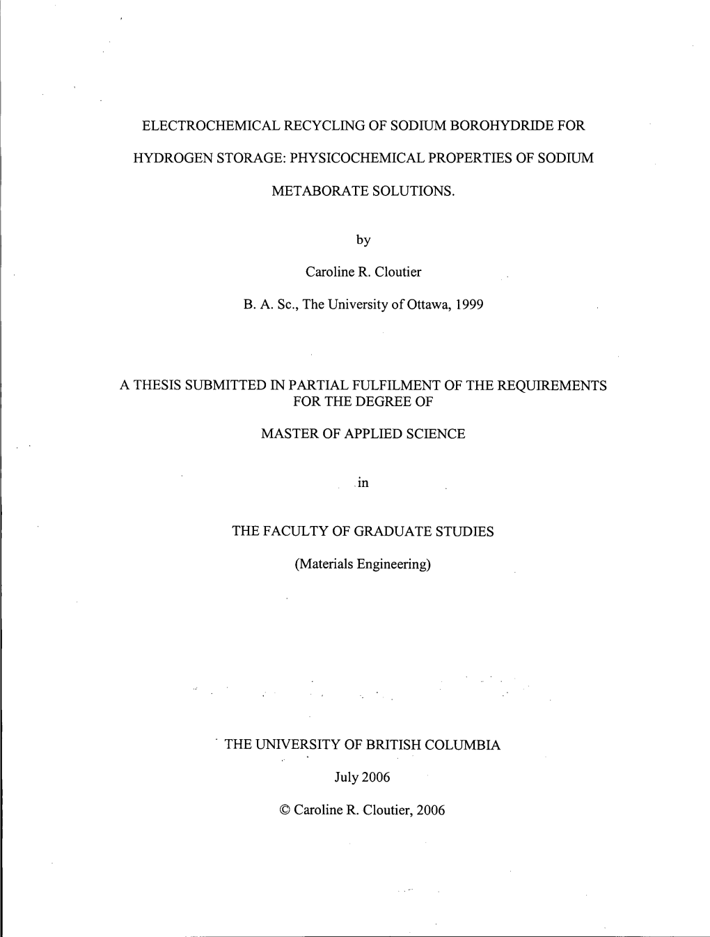 Physicochemical Properties of Sodium Metaborate