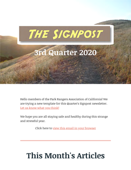 3Rd Quarter 2020 This Month's Articles