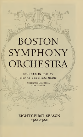 Boston Symphony Orchestra Concert Programs, Season 81, 1961