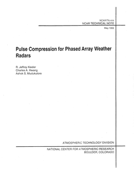 PART0001 (Pulse Compression for Phased Array Weather Radars.)
