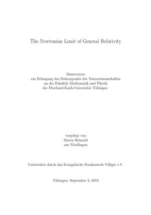 The Newtonian Limit of General Relativity