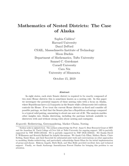 Mathematics of Nested Districts: the Case of Alaska