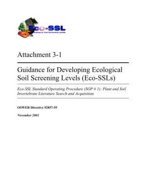 Attachment 3-1 Guidance for Developing Ecological Soil
