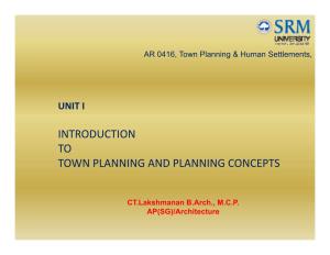 Town Planning & Human Settlements