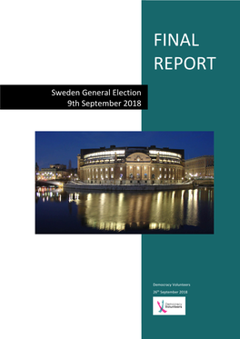 Sweden Parliamentary Elections 2018 Final Report