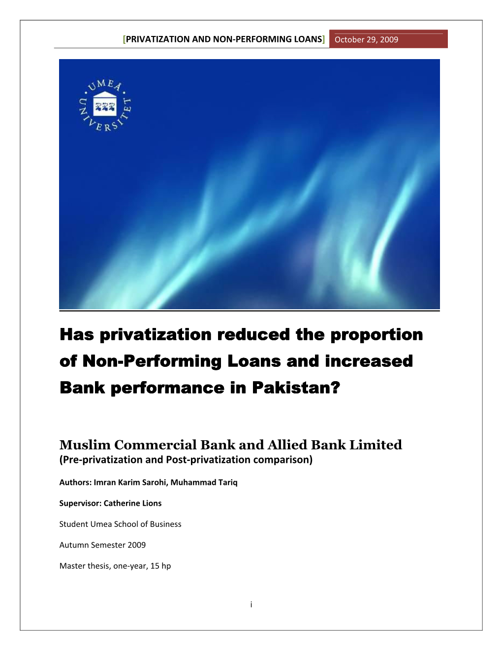 Has Privatization Reduced the Proportion of Non-Performing