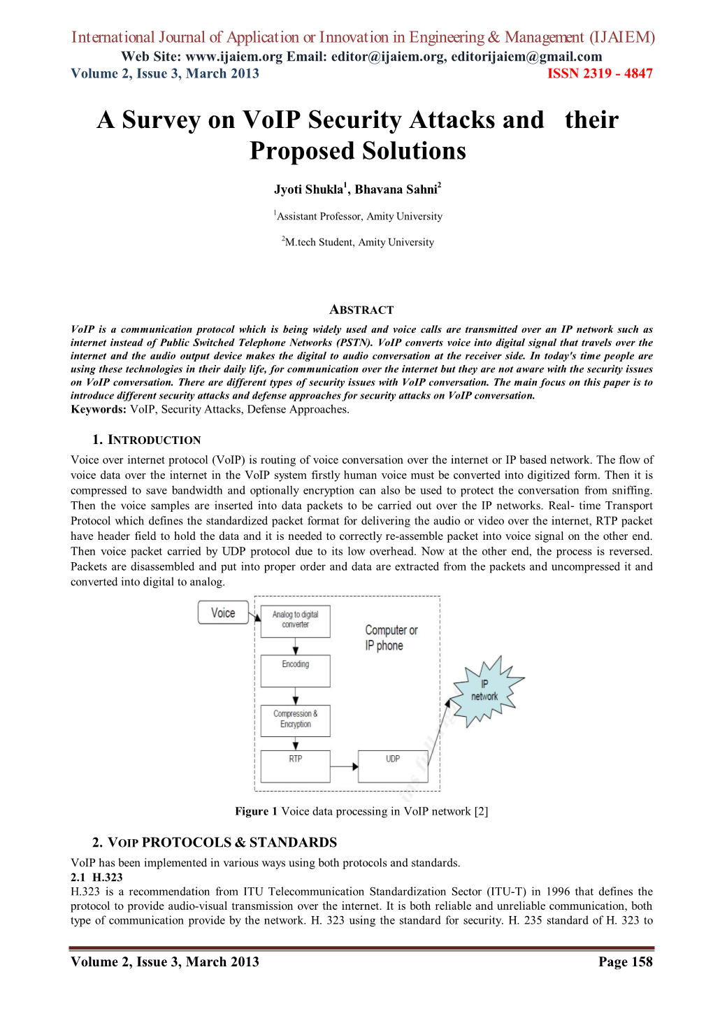 A Survey on Voip Security Attacks and Their Proposed Solutions