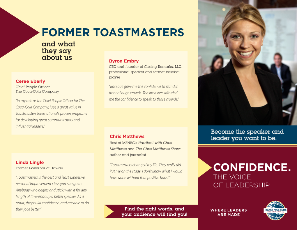 Former Toastmasters Confidence