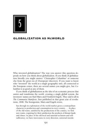 GLOBALIZATION AS Mcworld