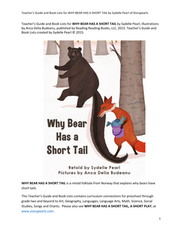 Teacher's Guide Why Bear Has a Short Tail Revised