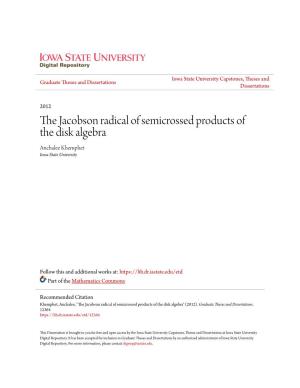 The Jacobson Radical of Semicrossed Products of the Disk Algebra