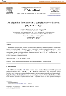 An Algorithm for Unimodular Completion Over Laurent Polynomial Rings