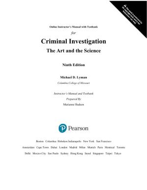 Criminal Investigation the Art and the Science