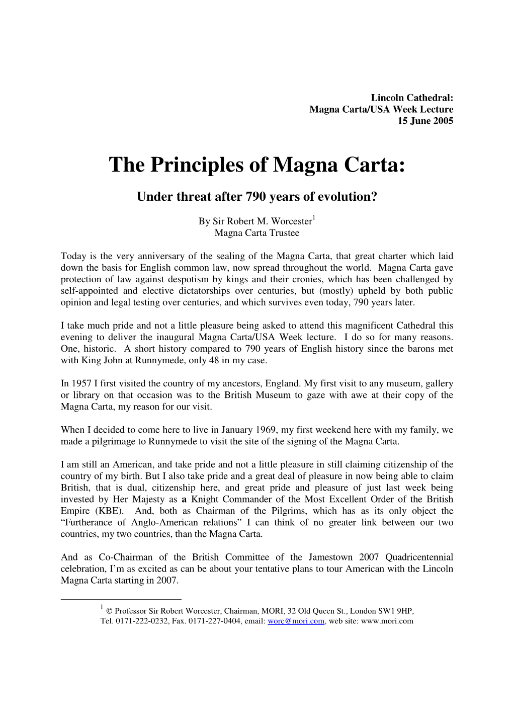 Principles of Magna Carta, Lincoln Cathedral