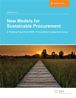New Models for Sustainable Procurement