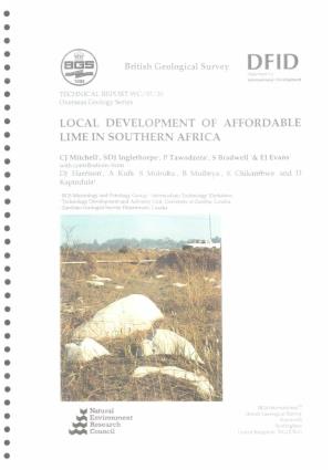 WC/97/020 Local Development of Affordable Lime in Southern Africa
