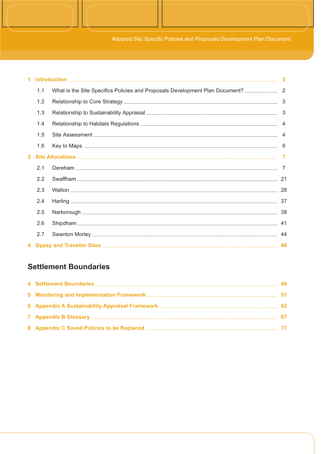 Site Specific Policies and Proposals Development Plan Document 2012