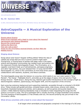 Astrocappella — a Musical Exploration of the Universe