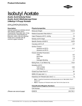 Isobutyl Acetate Acetic Acid Isobutyl Ester Acetic Acid 2-Methylpropyl Ester 2-Methyl-1-Propyl Acetate