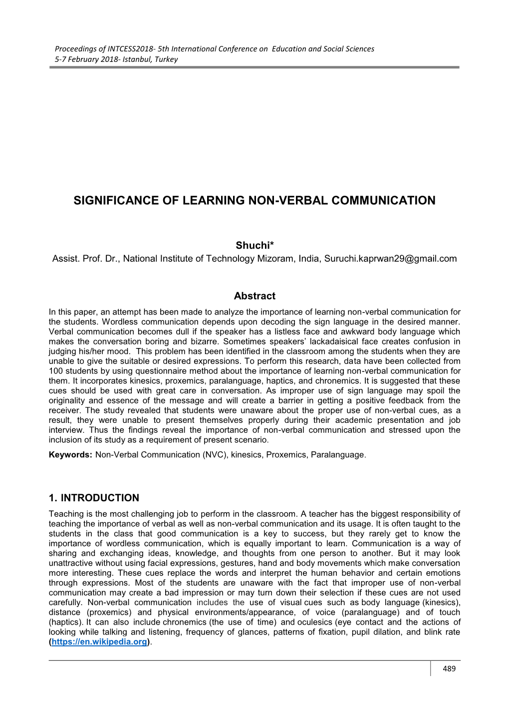 Significance of Learning Non-Verbal Communication