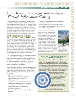 Land Tenure: Lessons for Sustainability Through Information Sharing
