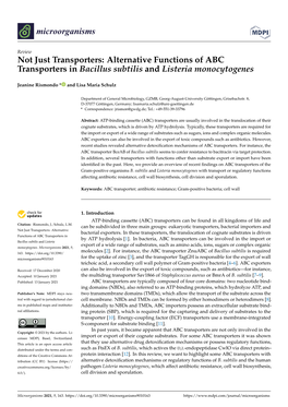 Alternative Functions of ABC Transporters in Bacillus Subtilis and Listeria Monocytogenes
