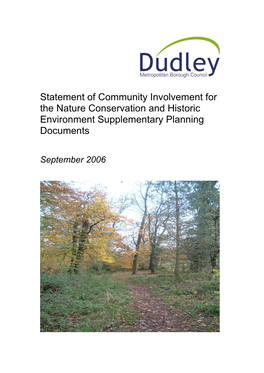 Statement of Community Involvement for the Draft Nature Conservation