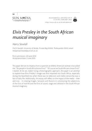 Elvis Presley in the South African Musical Imaginary