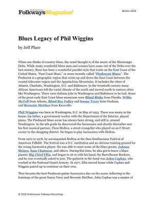 Blues Legacy of Phil Wiggins | Smithsonian Folkways Magazine