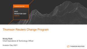 IR Day 2021 Thomson Reuters Change Program