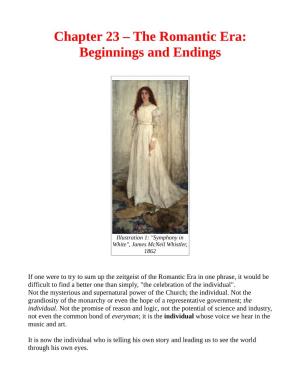 The Romantic Era: Beginnings and Endings