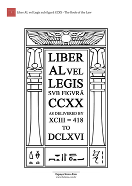 Liber AL Vel Legis, the Book of The