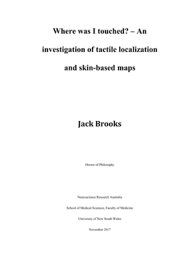 An Investigation of Tactile Localization and Skin-Based Maps