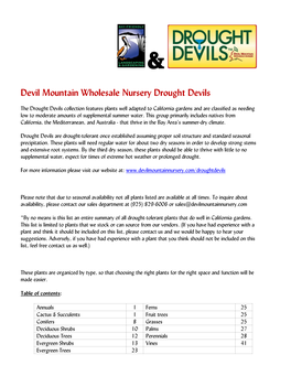 Devil Mountain Wholesale Nursery Drought Devils