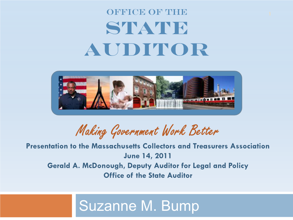 Report from the State Auditor's Office