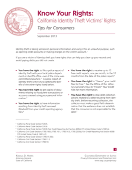 Know Your Rights: California Identity Theft Victims’ Rights Tips for Consumers