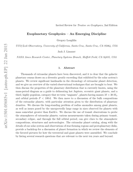 Exoplanetary Geophysics--An Emerging Discipline