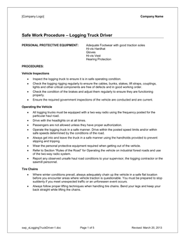 Logging Truck Driver