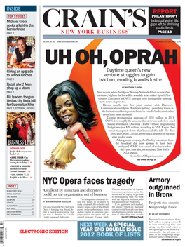 NYC Opera Faces Tragedy