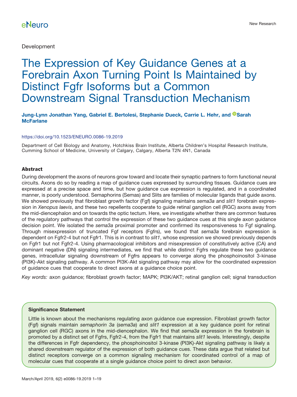 The Expression of Key Guidance Genes at a Forebrain Axon Turning Point Is Maintained by Distinct Fgfr Isoforms but a Common Downstream Signal Transduction Mechanism