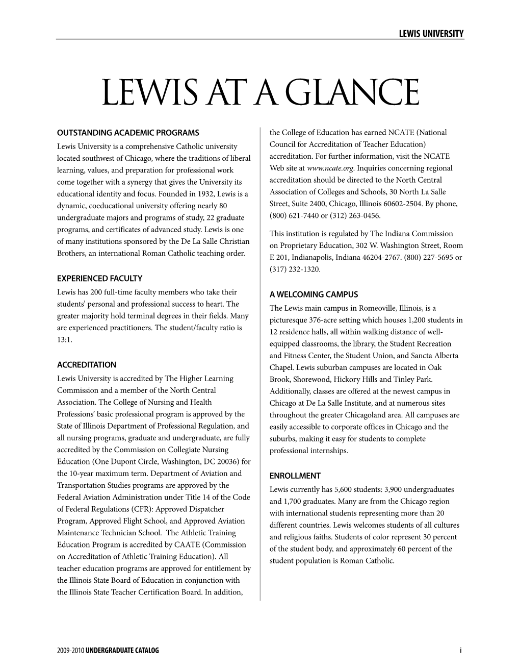 Lewis at a Glance