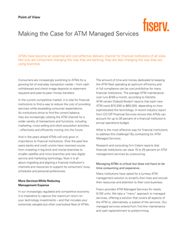 Making the Case for ATM Managed Services