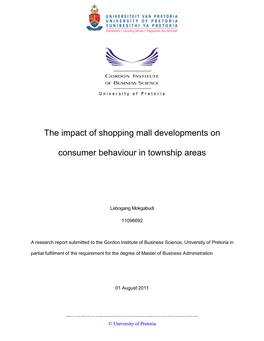 The Impact of Shopping Mall Developments on Consumer Behaviour in Township Areas