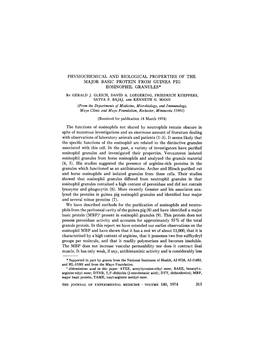 Physiochemical and Biological Properties of the Major Basic Protein from Guinea Pig Eosinophil Granules* by Gerald J